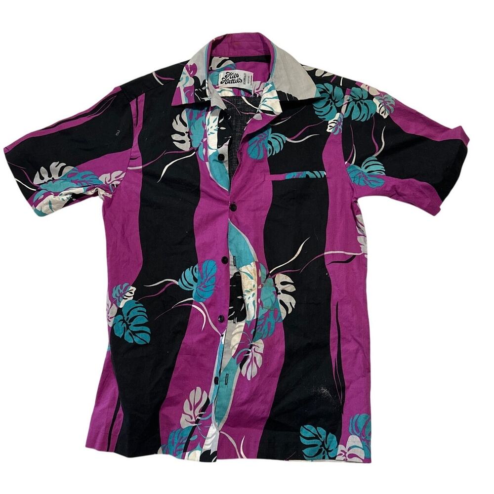 Hilo Hattie Hawaiian Mens 36 chest 18' pit Tropical Button Shirt Aloha Camp